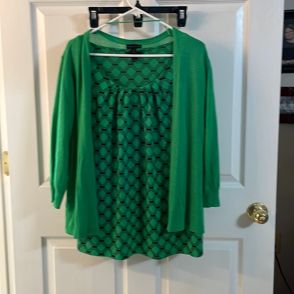 Worthing- dress shirt and jacket, size: 1x (both),    color: green